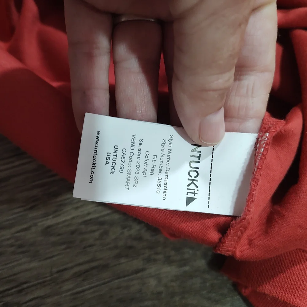 Untuckit Men's Rust Polo Shirt 100% Cotton Size XL New